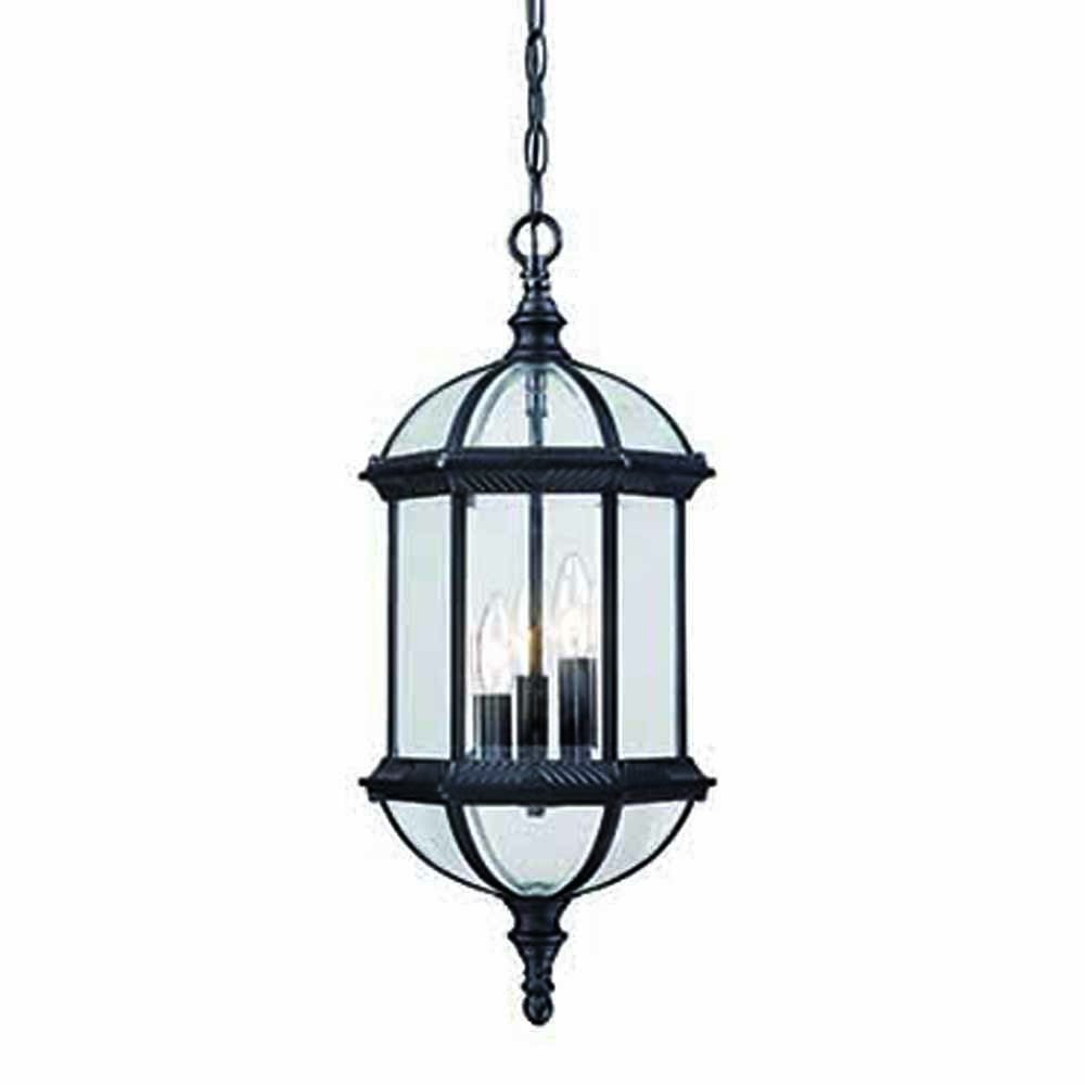 Three Light Matte Black Eastern Lantern Hanging Light - 99fab 