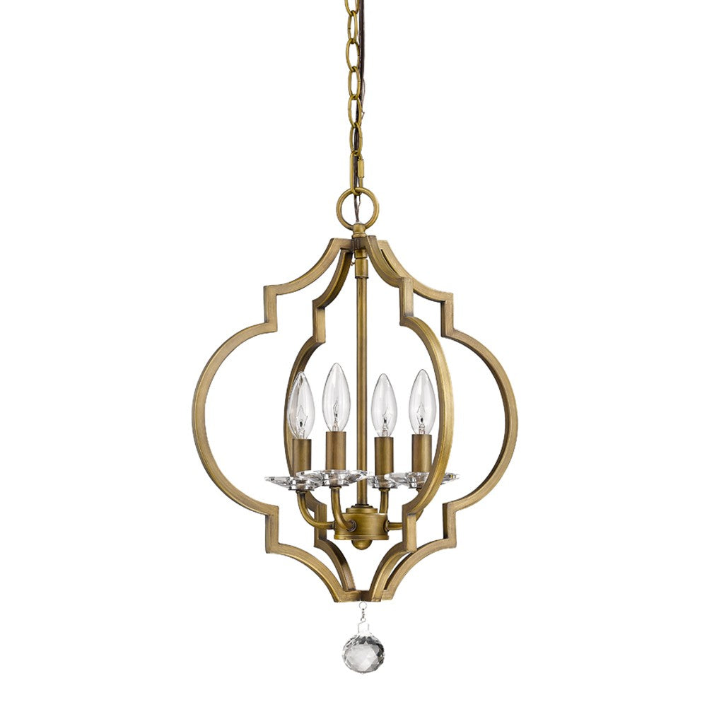 Peyton 4-Light Raw Brass Chandelier With Crystal Accents - 99fab 