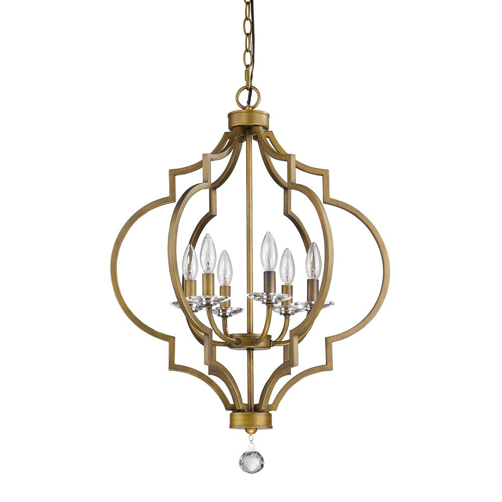 Peyton 6-Light Raw Brass Chandelier With Crystal Accents - 99fab 