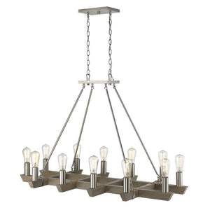 Finnick 12-Light Satin Nickel Chandelier