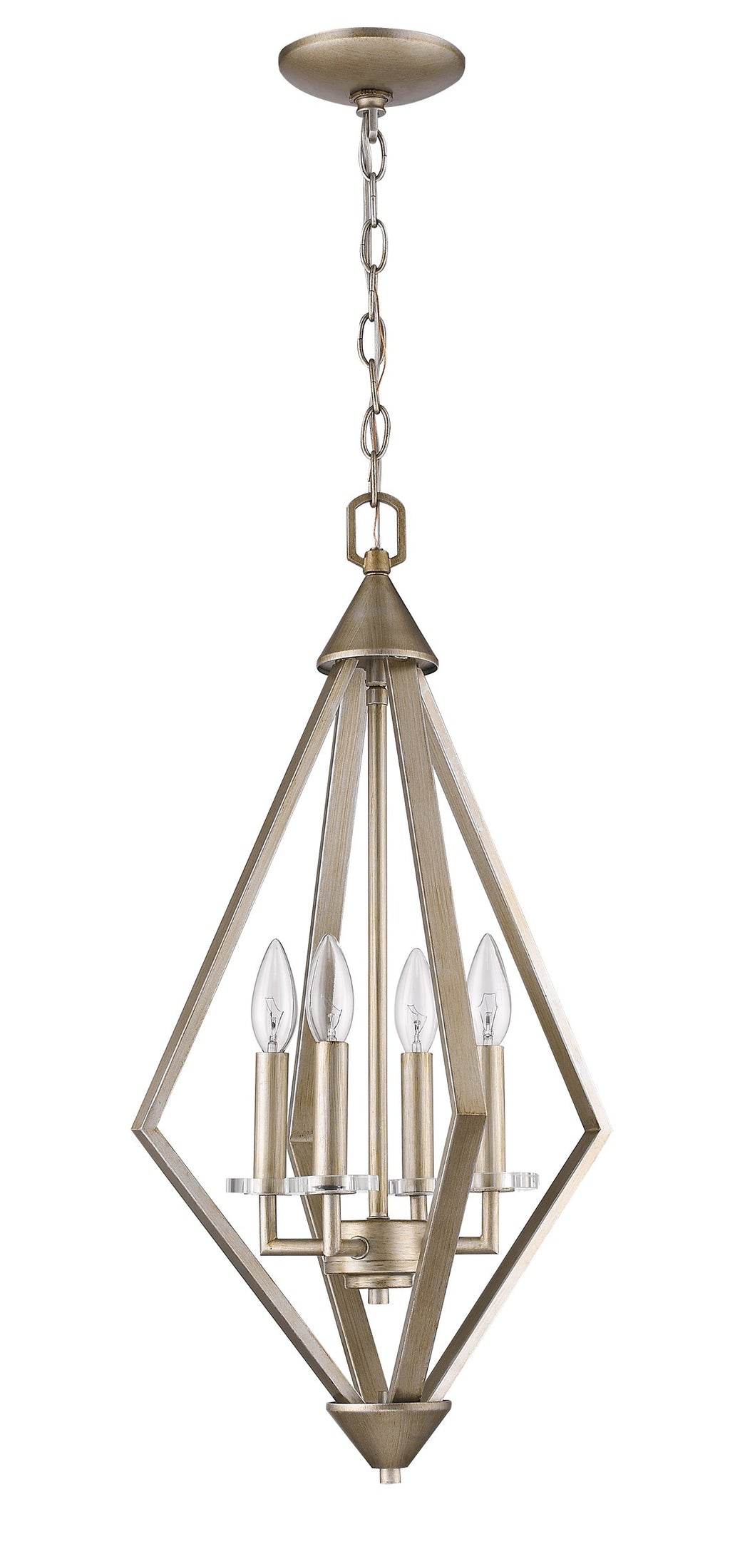 Easton 4-Light Washed Gold Pendant With Crystal Bobeches - 99fab 