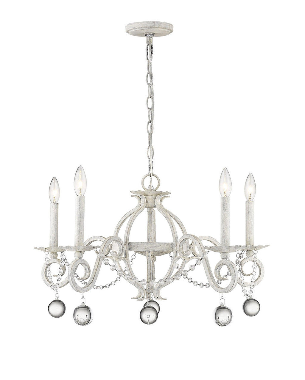 Callie 5-Light Country White Chandelier - 99fab 