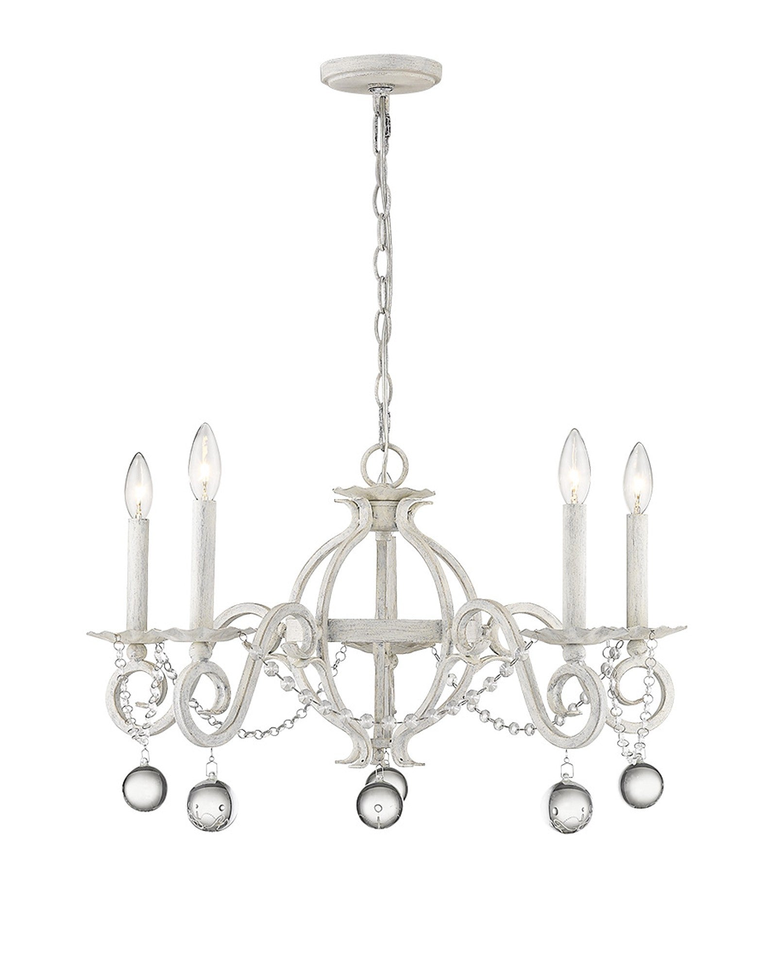 Callie 5-Light Country White Chandelier