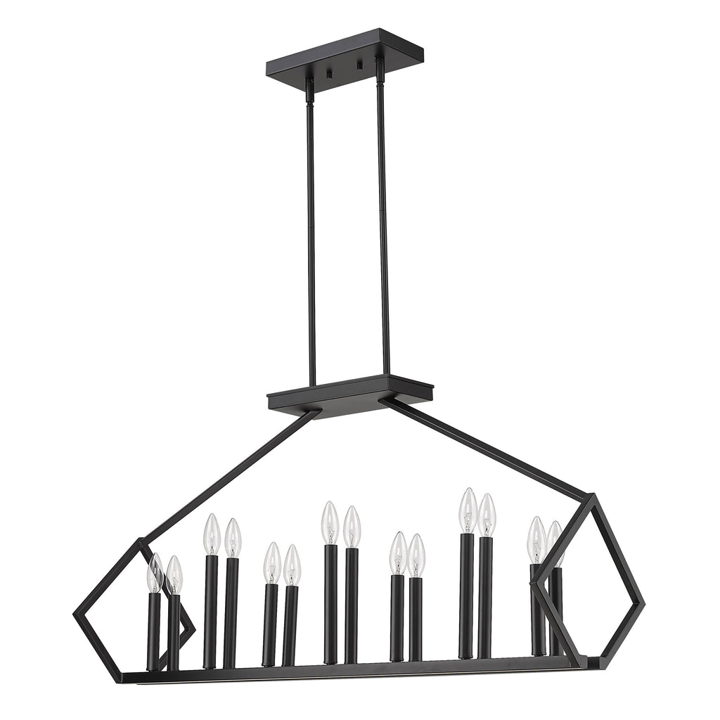 Luca 14-Light Matte Black Island Pendant - 99fab 