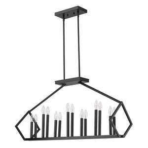 Luca 14-Light Matte Black Island Pendant