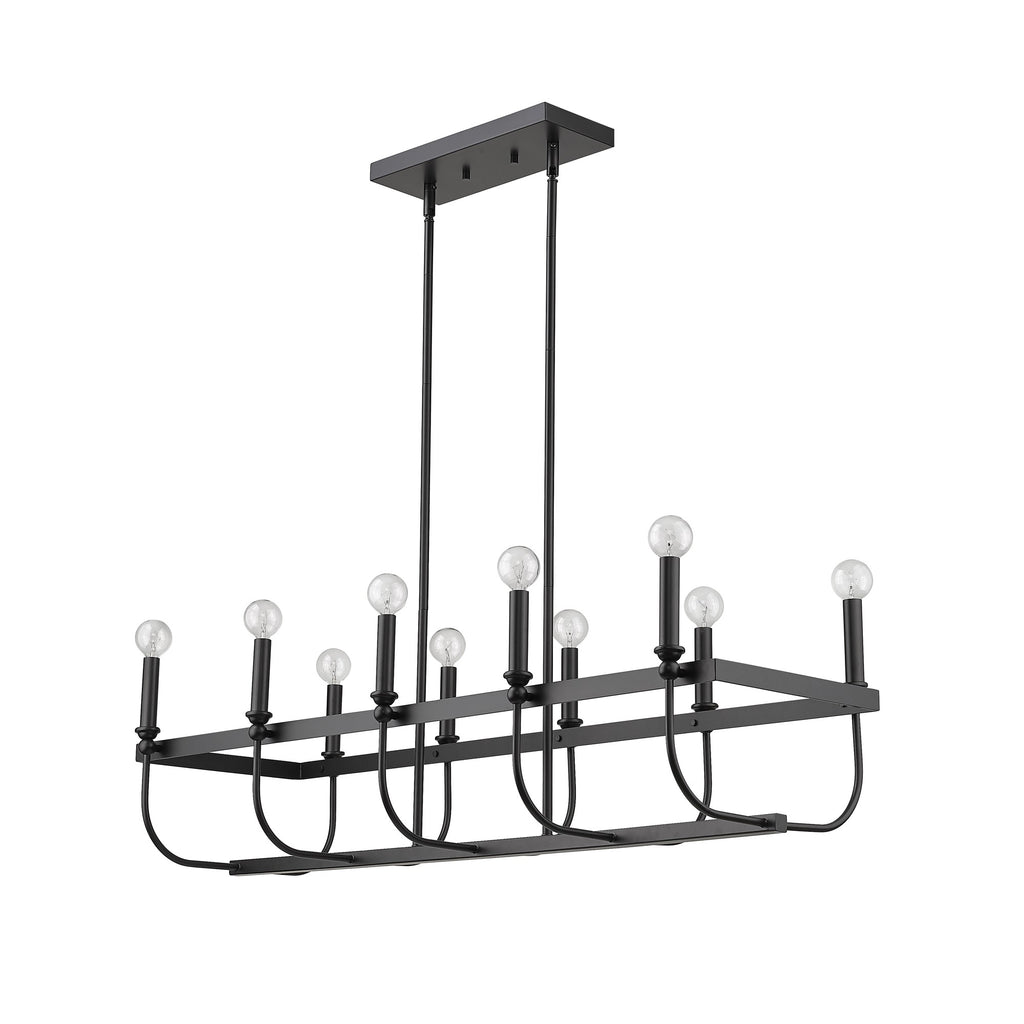 Beckett 10-Light Matte Black Island Pendant - 99fab 