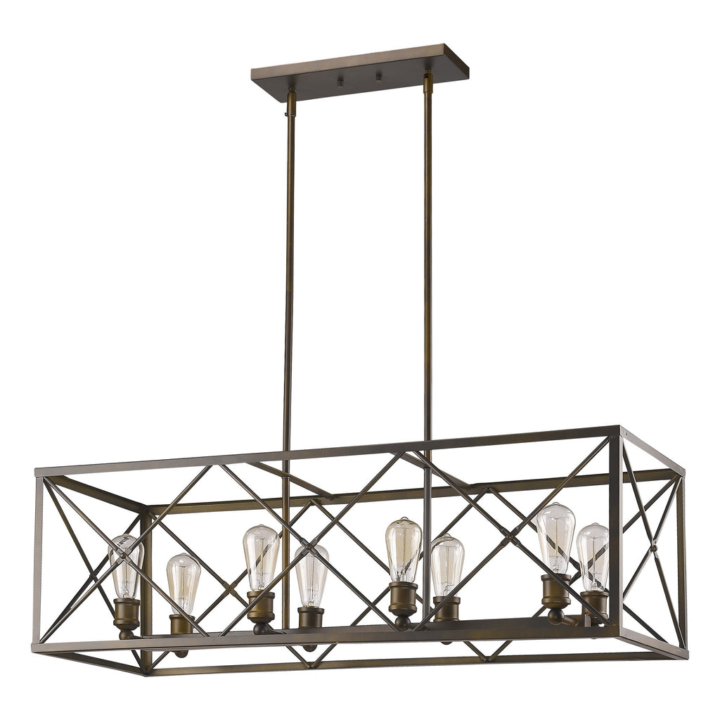 Brooklyn 8-Light Oil-Rubbed Bronze Island Pendant With Metal Framework Shade - 99fab 