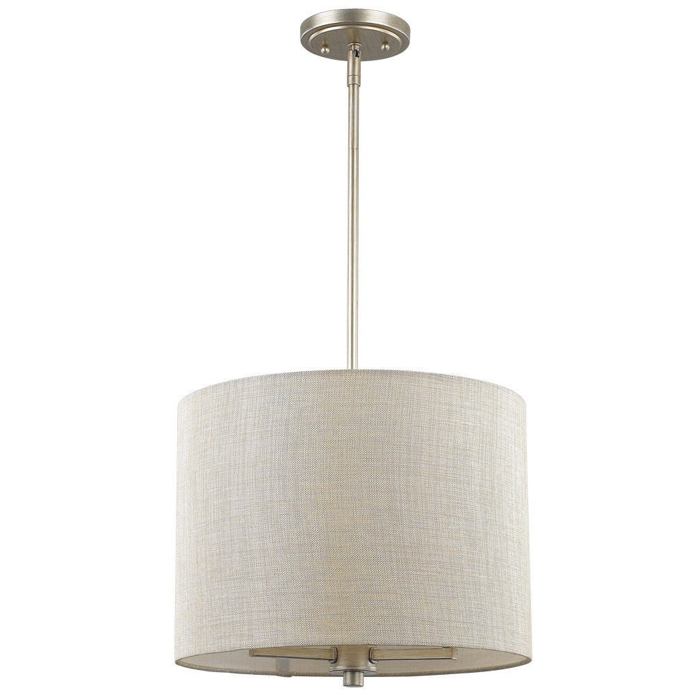 Daria 3-Light Washed Gold Pendant With Washed Gold And White Drum Shade - 99fab 