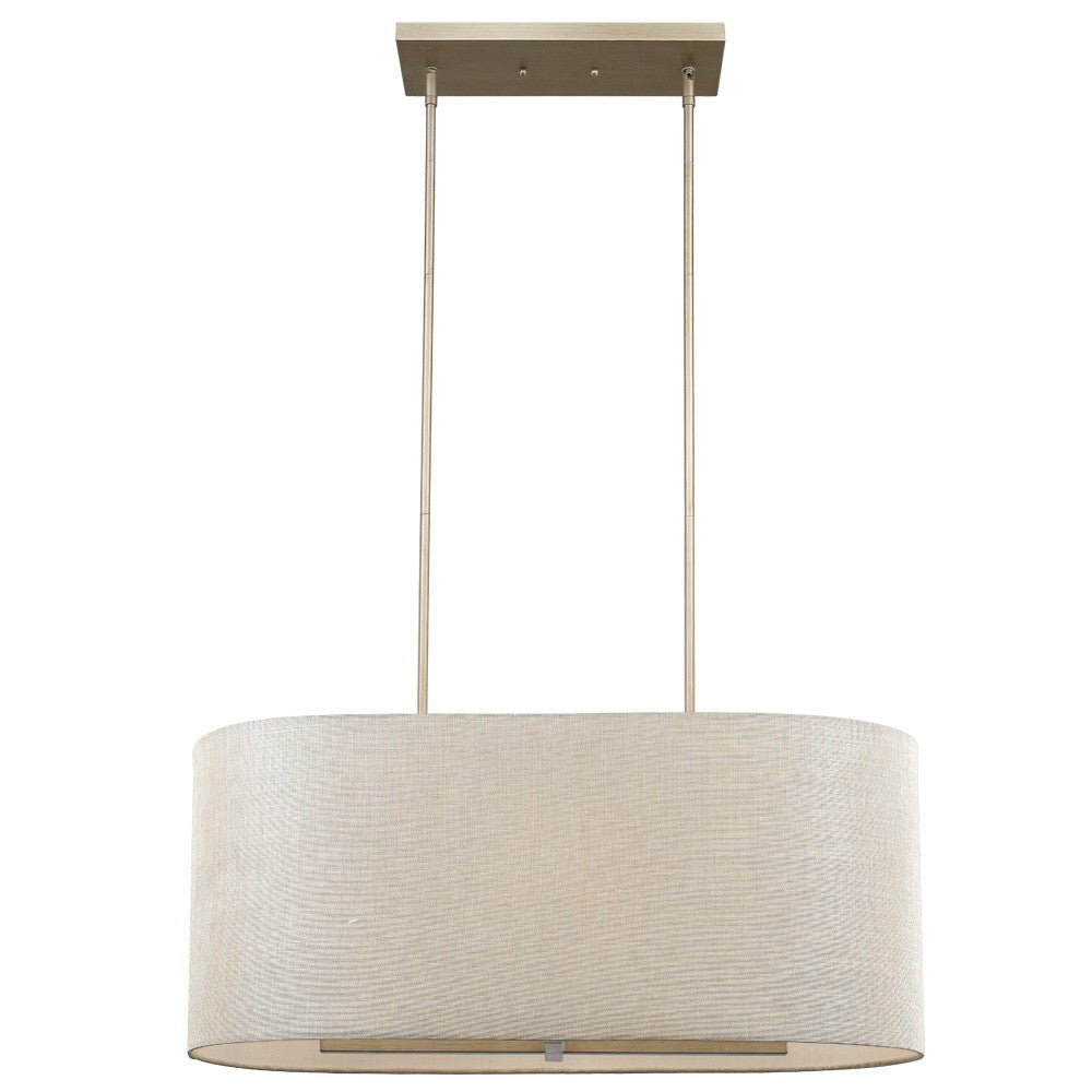 Daria 6-Light Washed Gold Island Pendant With Washed Gold And White Shade - 99fab 