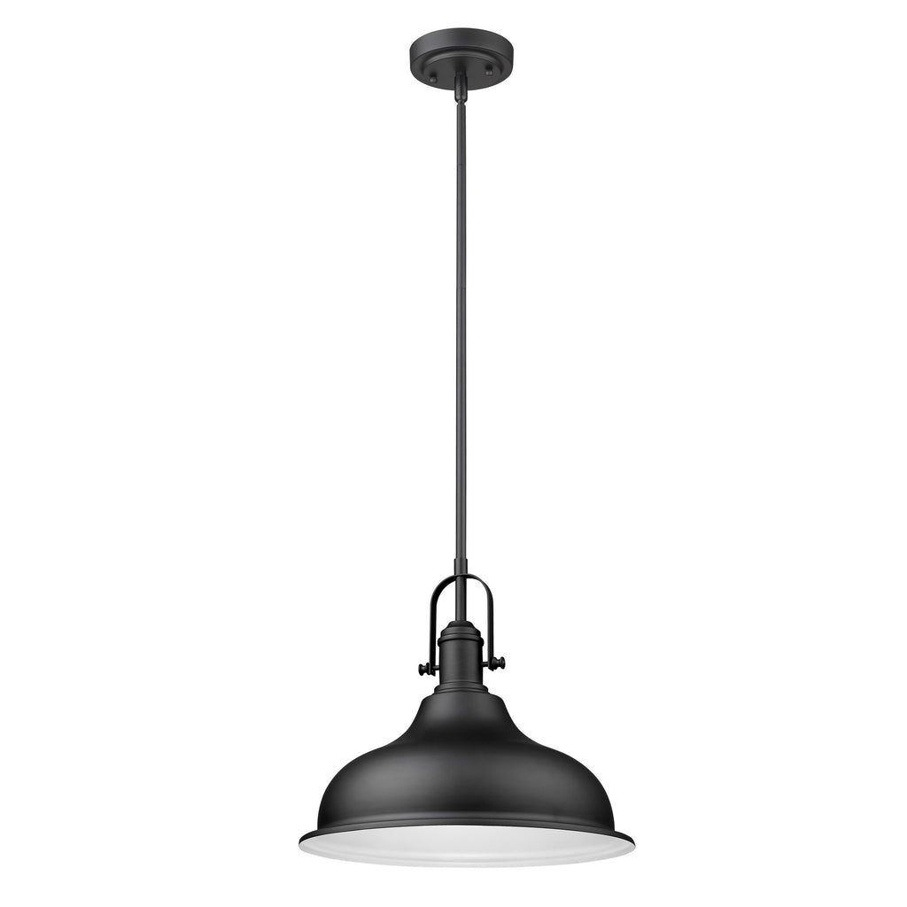 Matte Black Hanging Light with Dome Shade - 99fab 