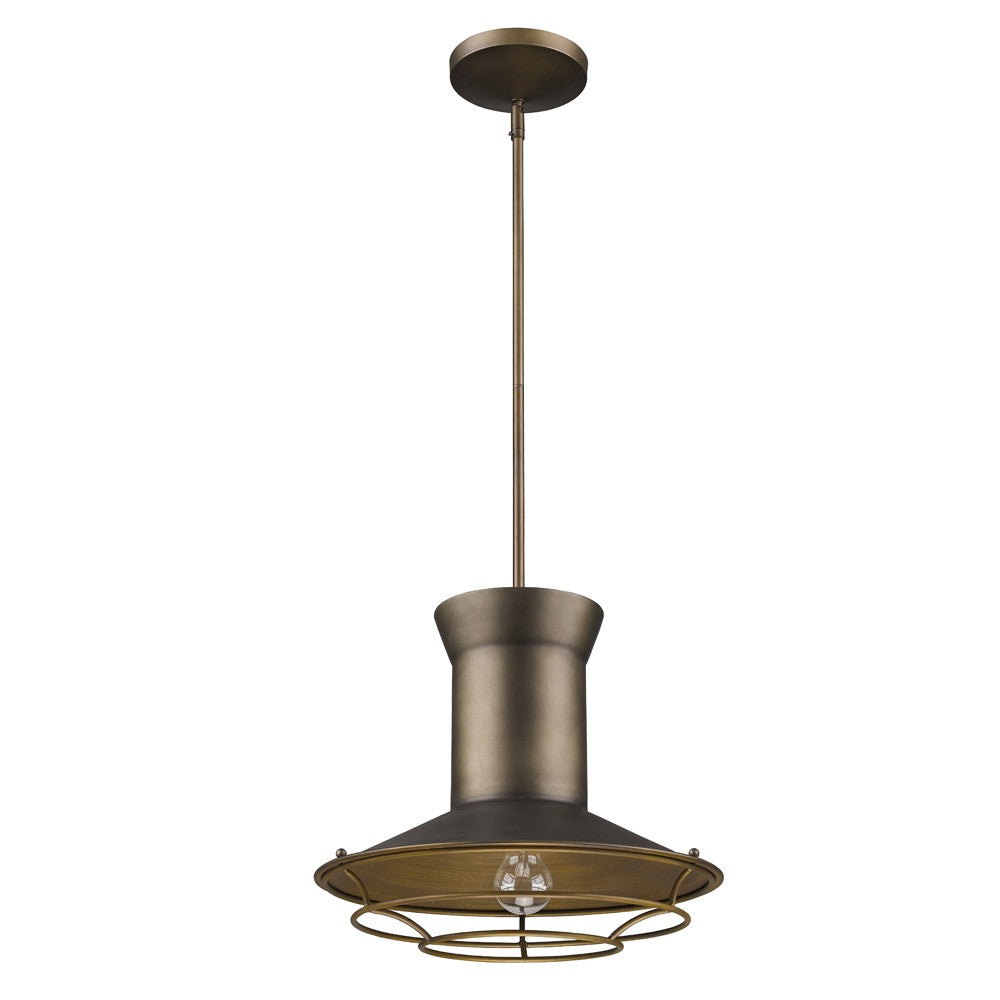 Newport 1-Light Tin Coated Pendant With Raw Brass Interior Shade And Louver - 99fab 