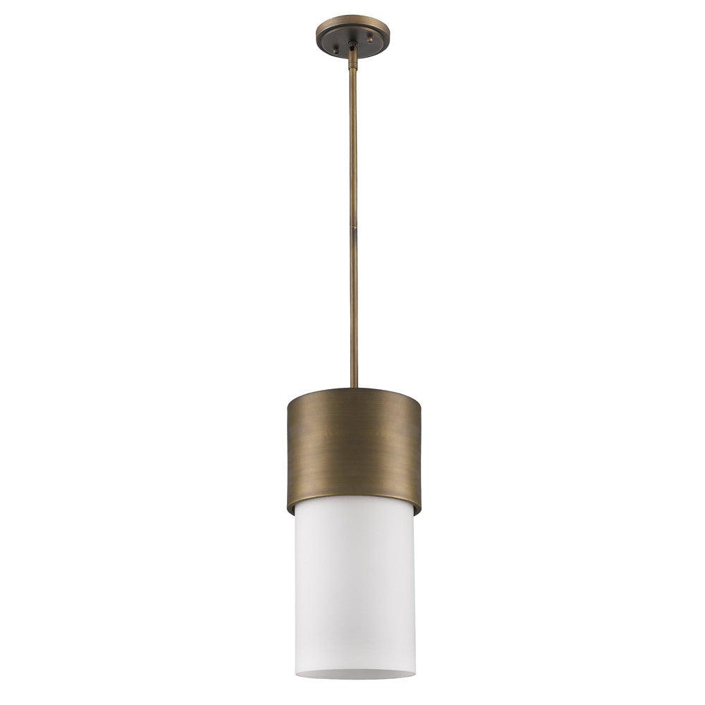 Midtown 1-Light Raw Brass Pendant With Frosted Glass Shade - 99fab 