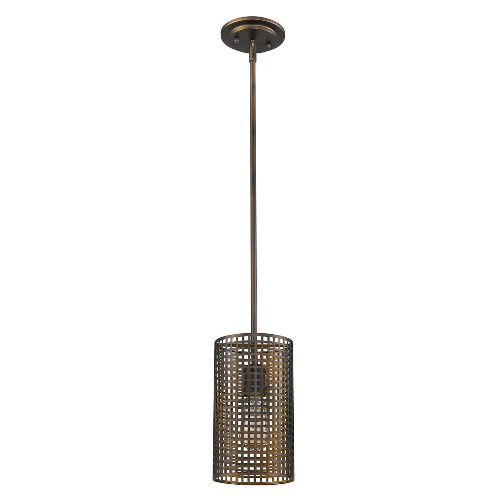 Bronze Metal Hanging Light with Mesh Shade - 99fab 