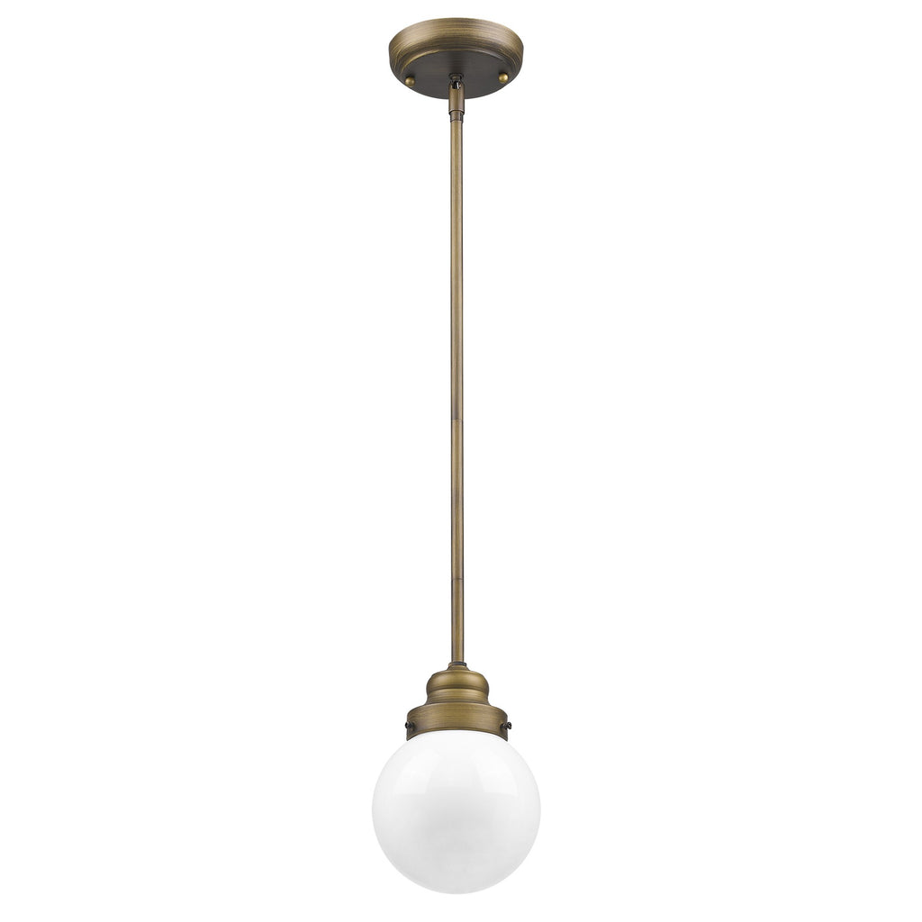 Brushed Gold Metal Hanging with Round Glass Shade - 99fab 