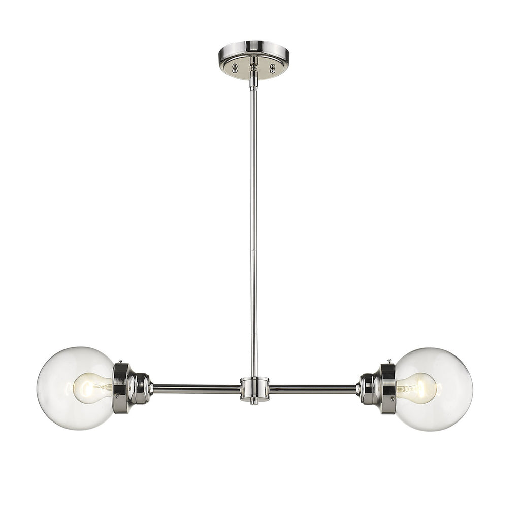 Portsmith 2-Light Polished Nickel Island Pendant - 99fab 