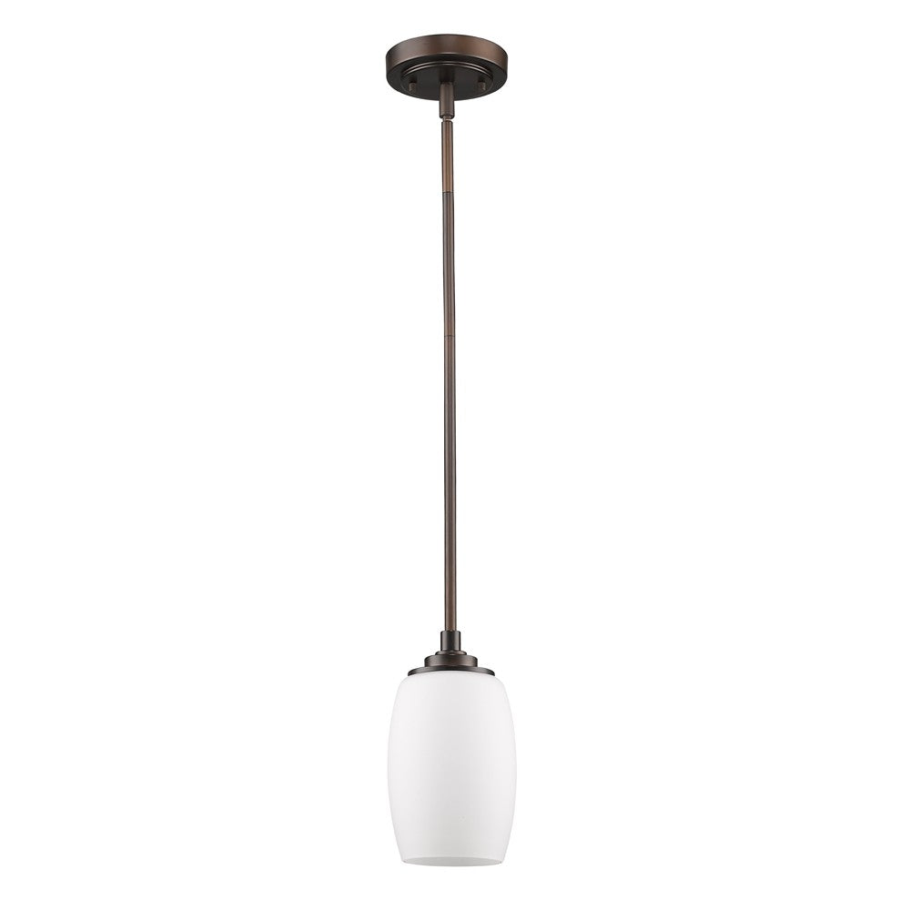 Bronze Hanging Light with Frosted Glass Shade - 99fab 