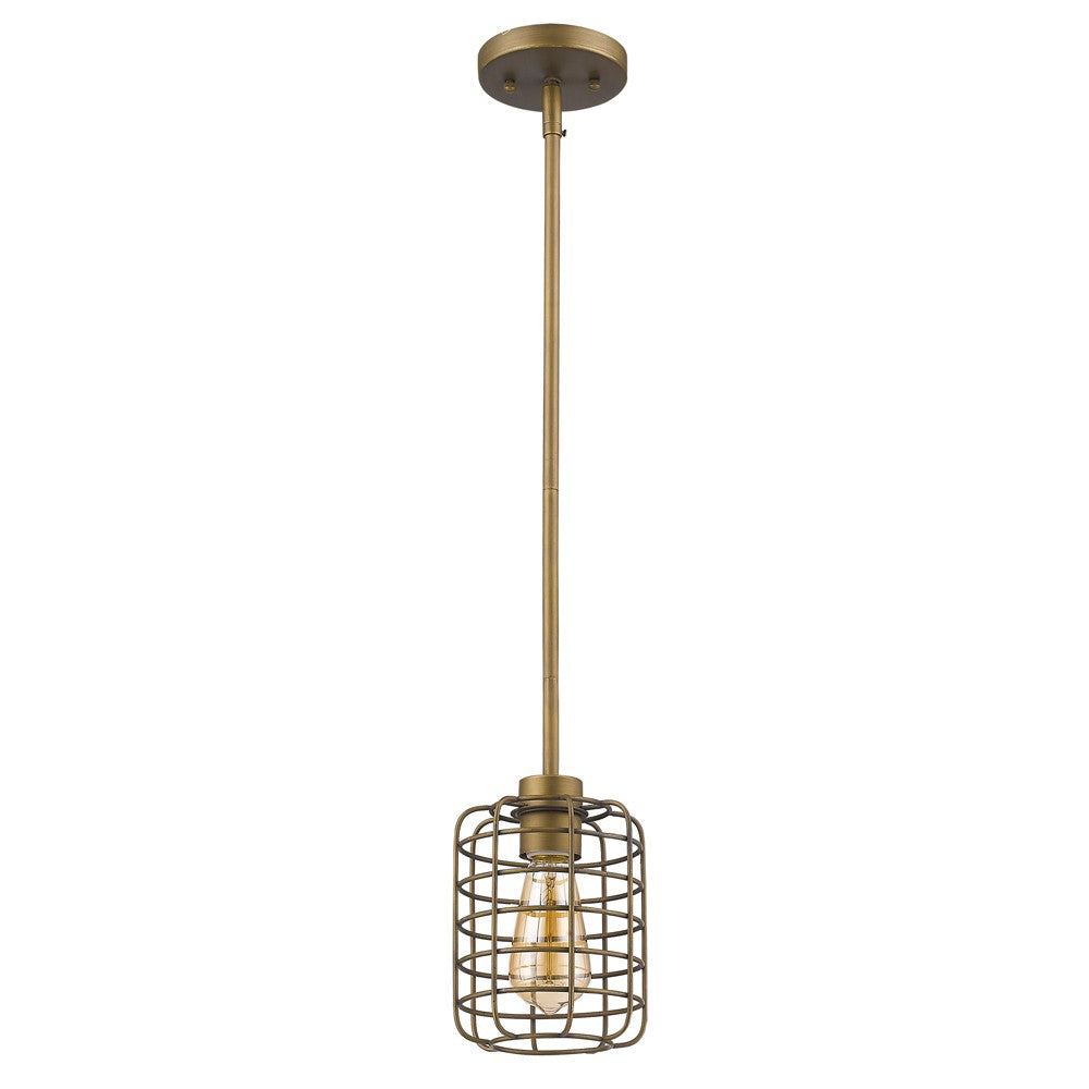 Brushed Gold Metal Cage Hanging Light - 99fab 