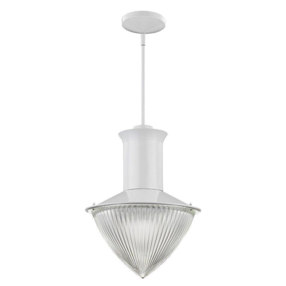 Skylar 1-Light White Pendant With Halophane Glass Shade - 99fab 