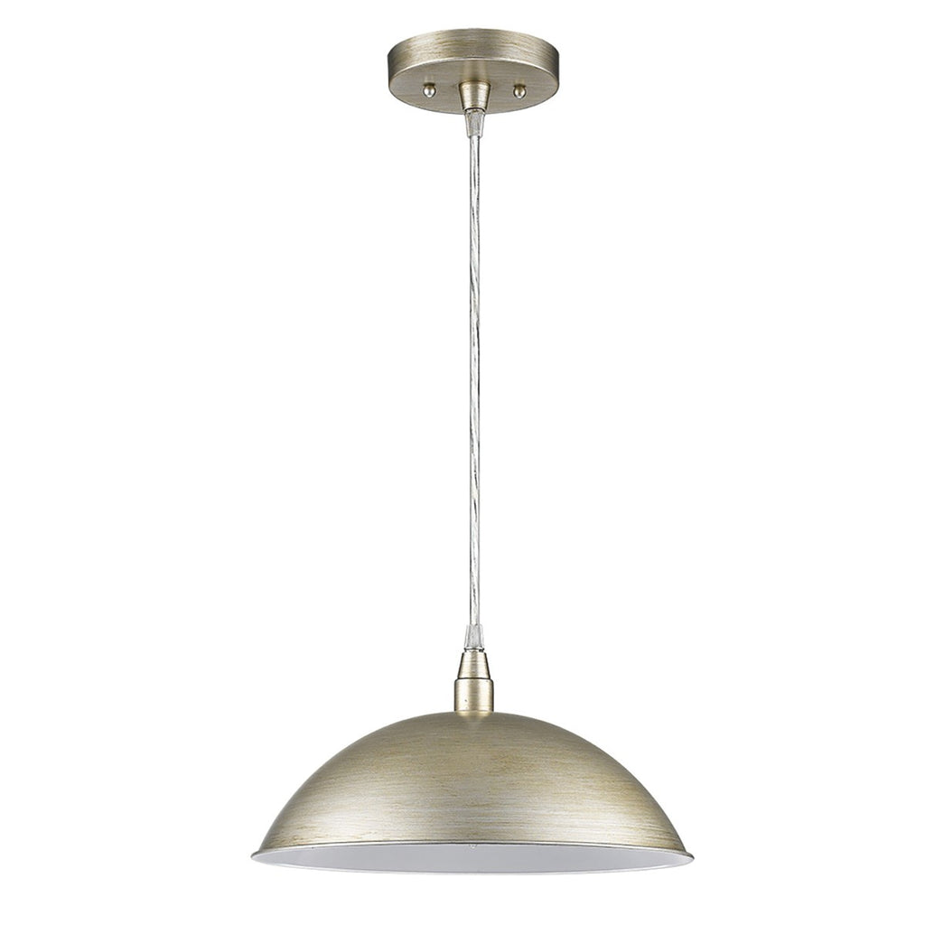 Silver Metal Hanging Light with Dome Shade - 99fab 