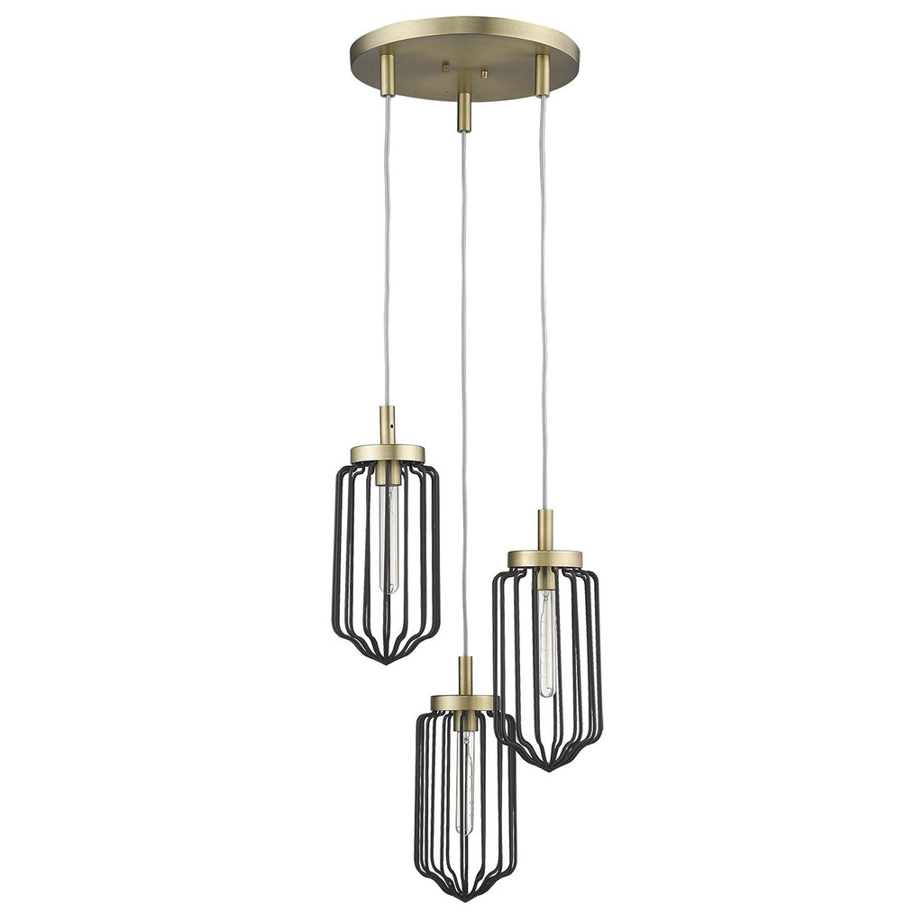 Reece 3-Light Aged Brass Chandelier - 99fab 