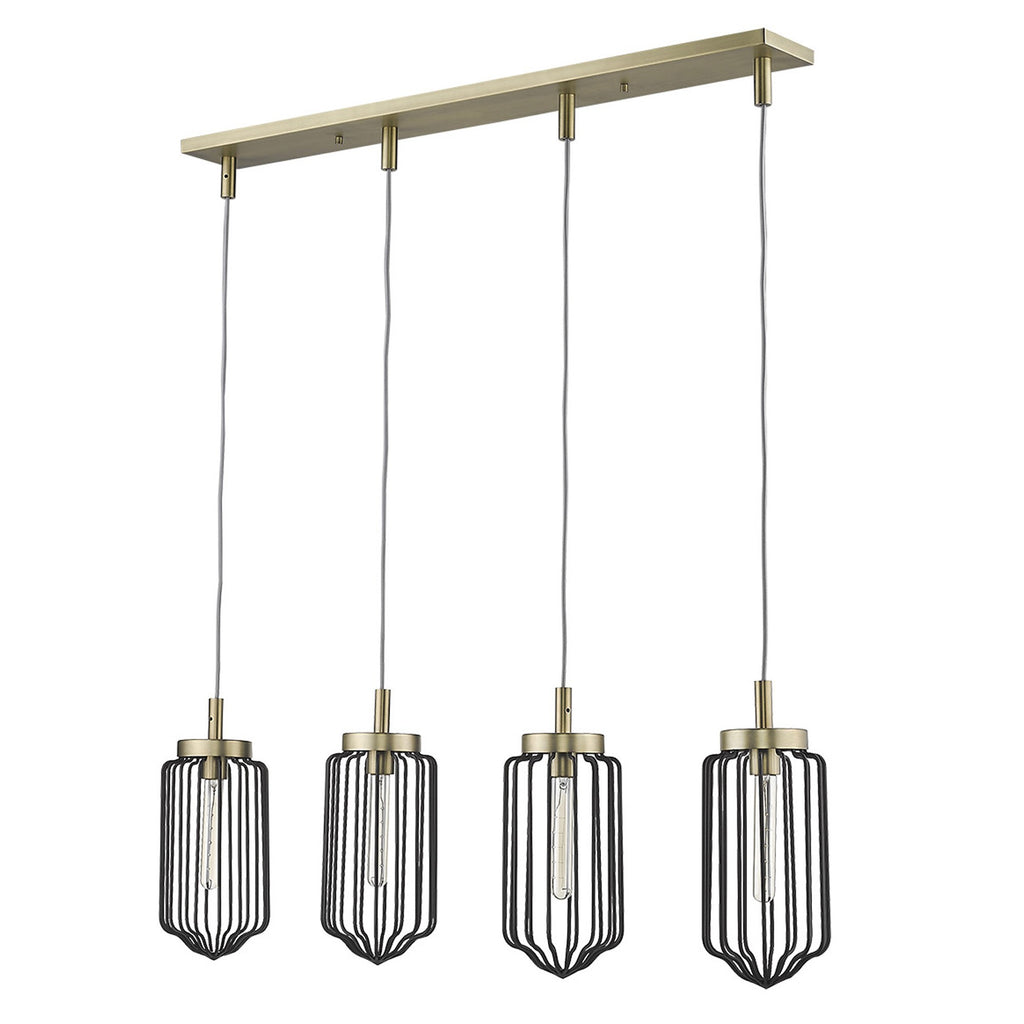 Reece 4-Light Aged Brass Island Pendant - 99fab 