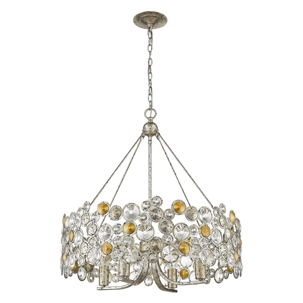 Vitozzi 4-Light Antique Silver Leaf Chandelier - 99fab 