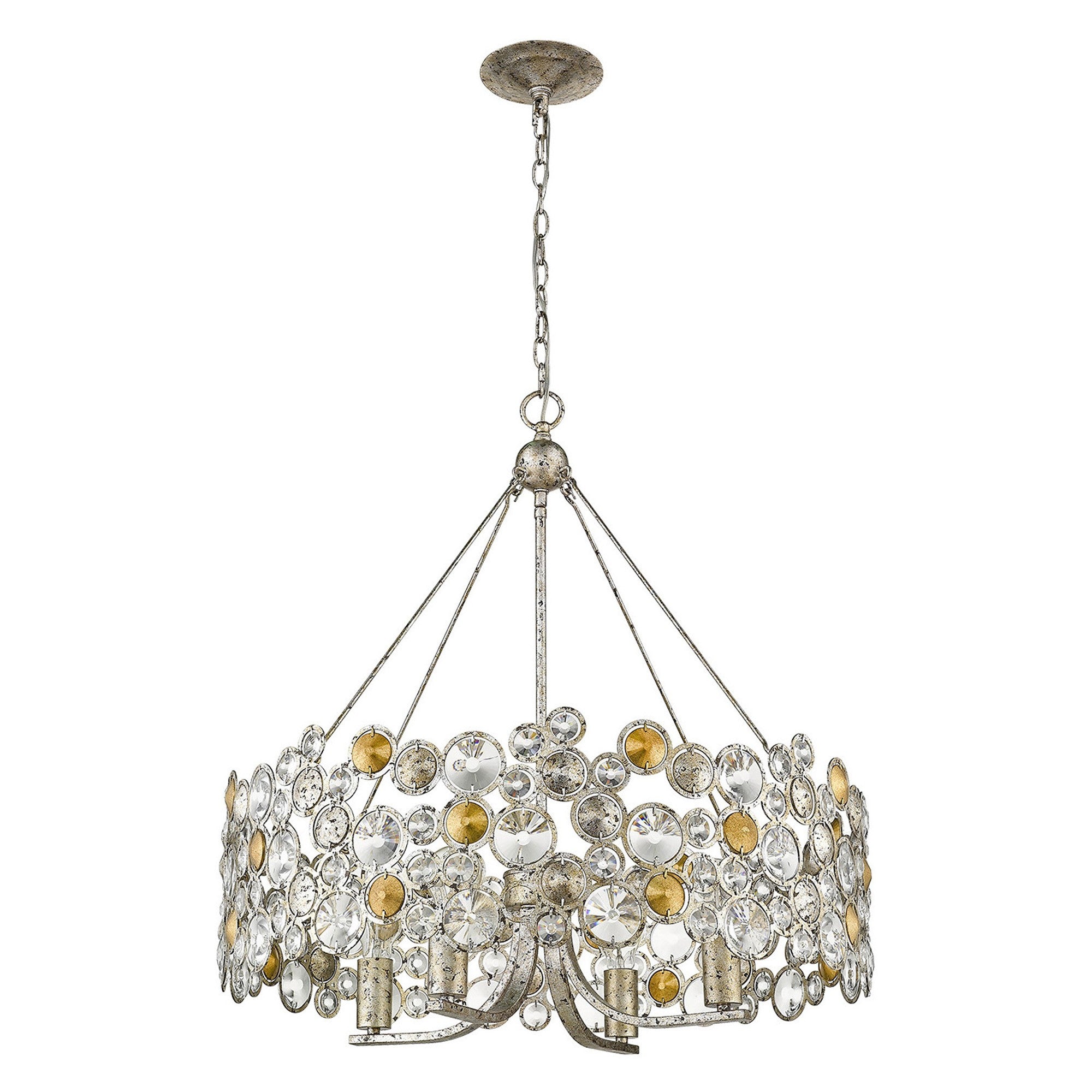 Vitozzi 4-Light Antique Silver Leaf Chandelier