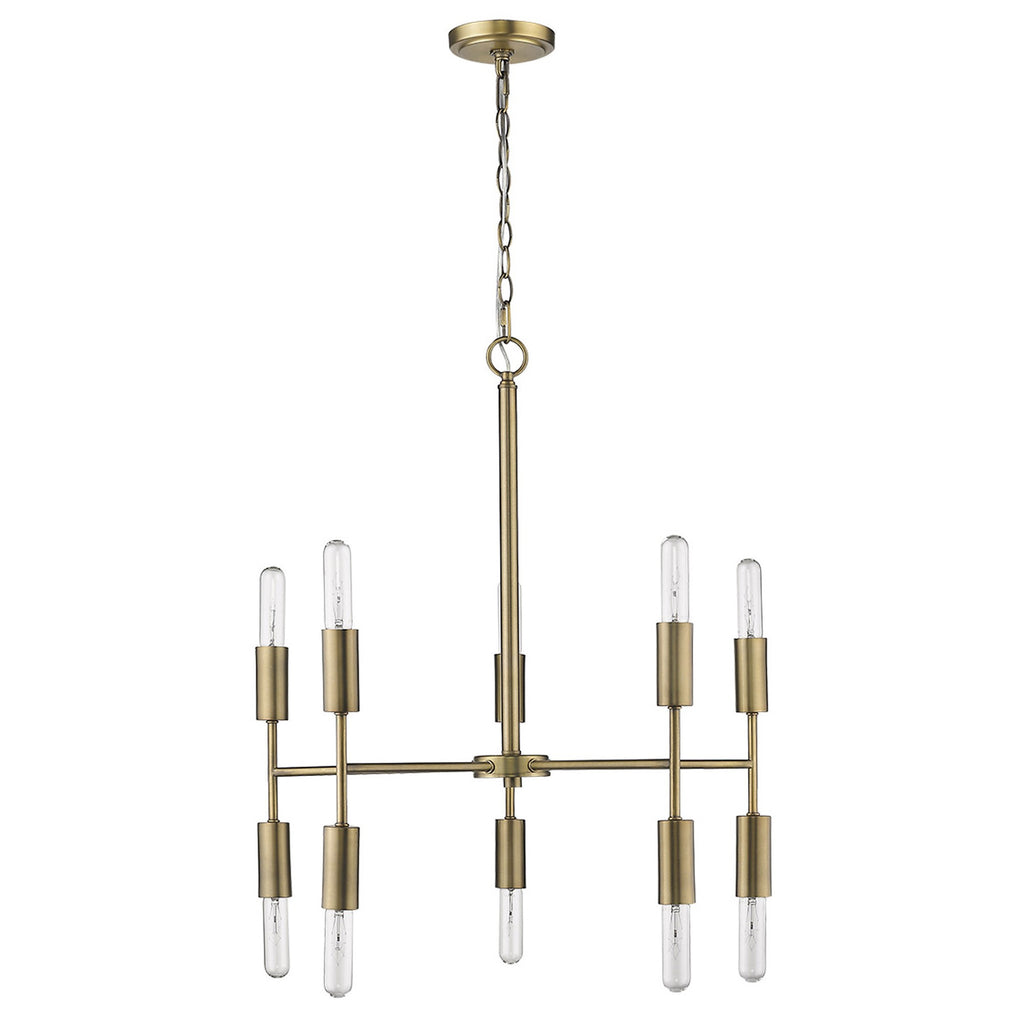 Perret 10-Light Aged Brass Chandelier - 99fab 