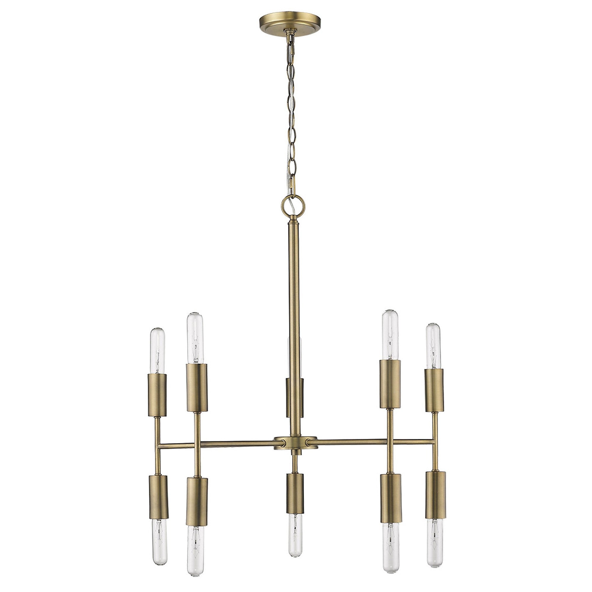 Perret 10-Light Aged Brass Chandelier