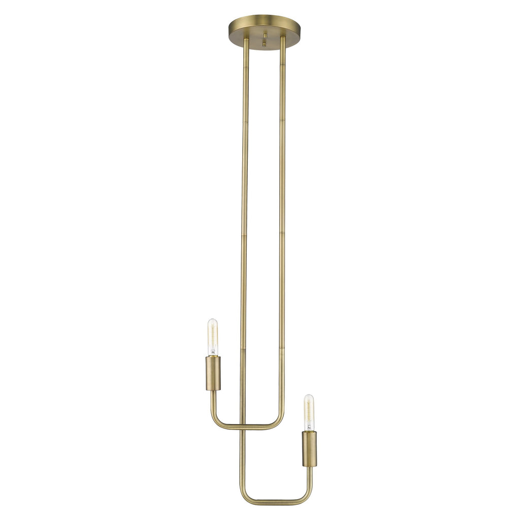 Perret 2-Light Aged Brass Pendant - 99fab 