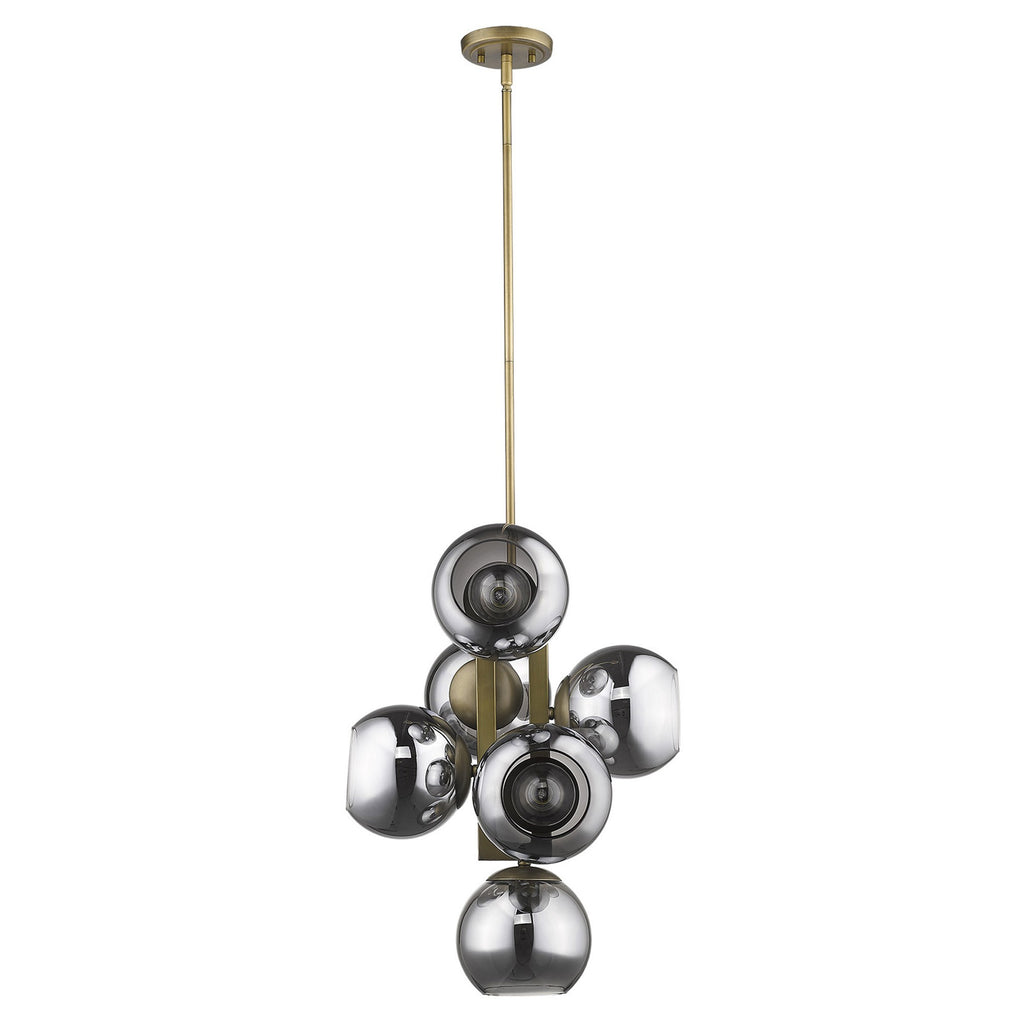 Lunette 6-Light Aged Brass Pendant - 99fab 