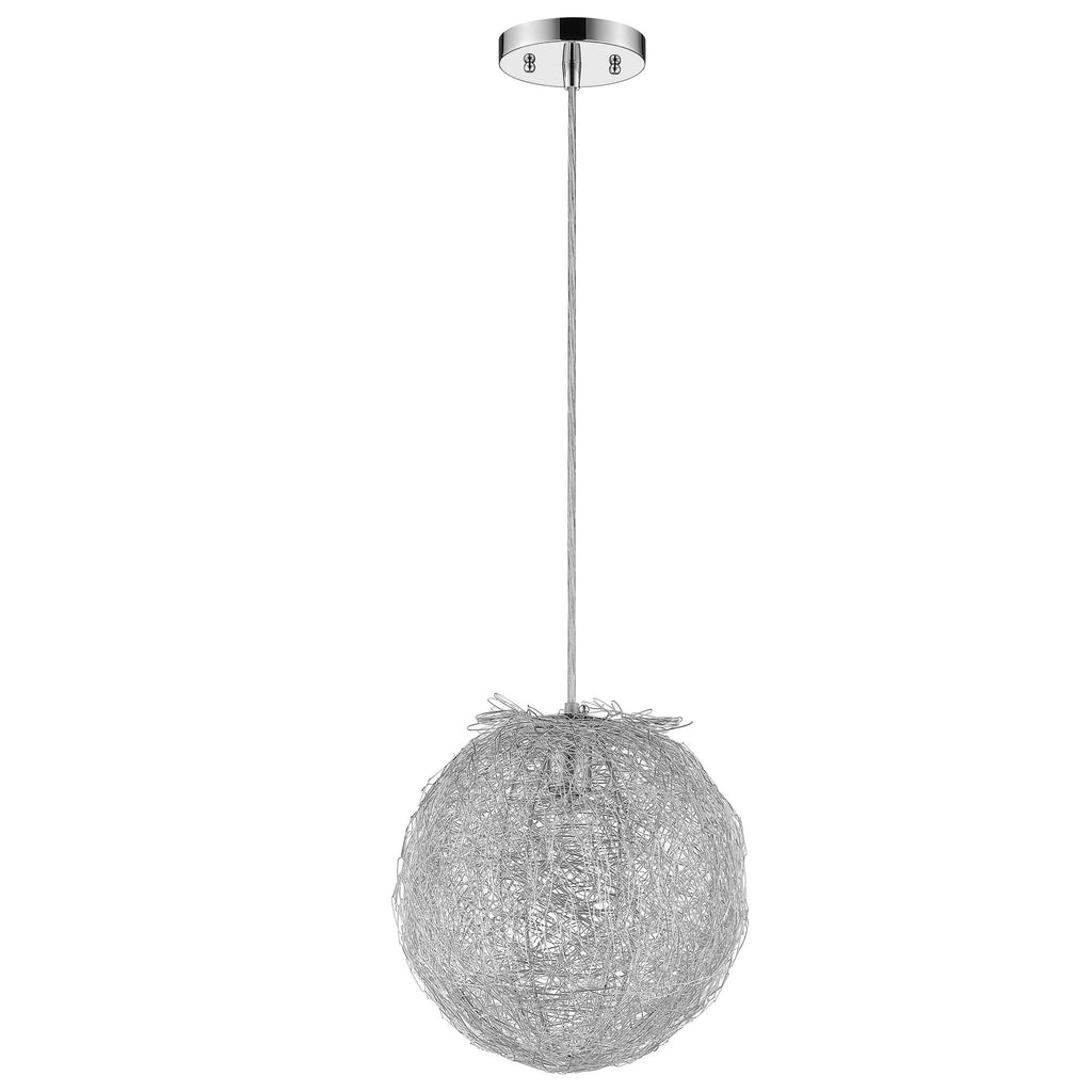 Contemporary Silver Globe Pendant Hanging Light - 99fab 