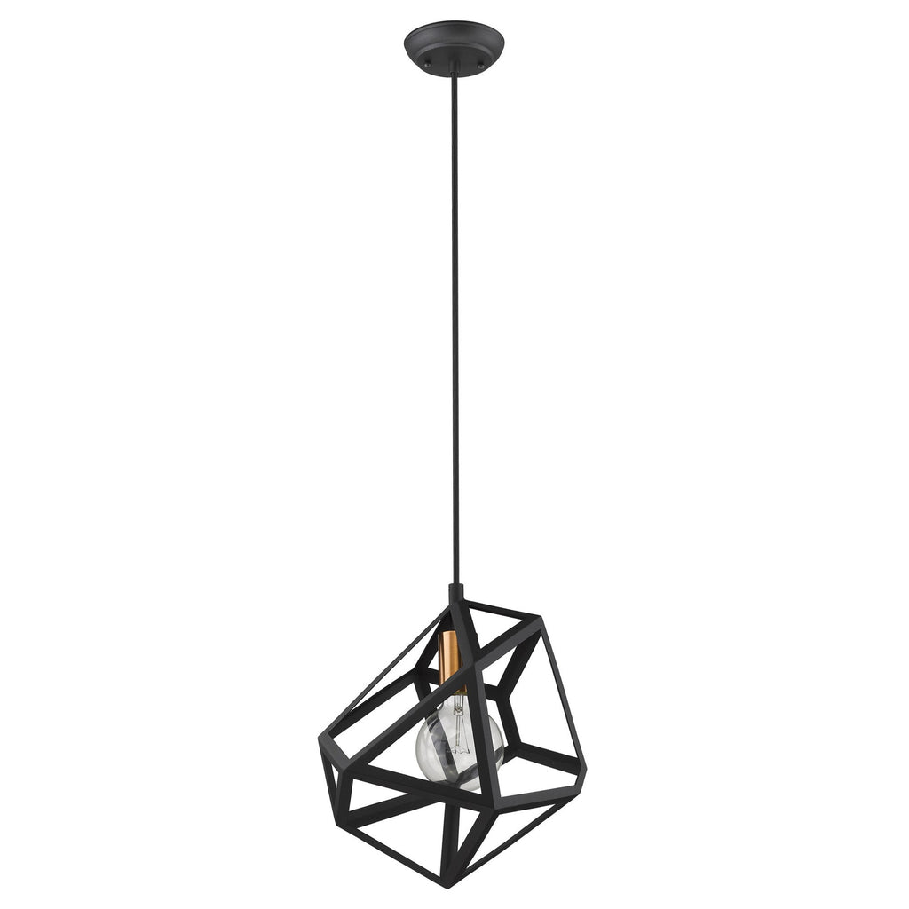 Hedron 1-Light Matte Black Pendant - 99fab 