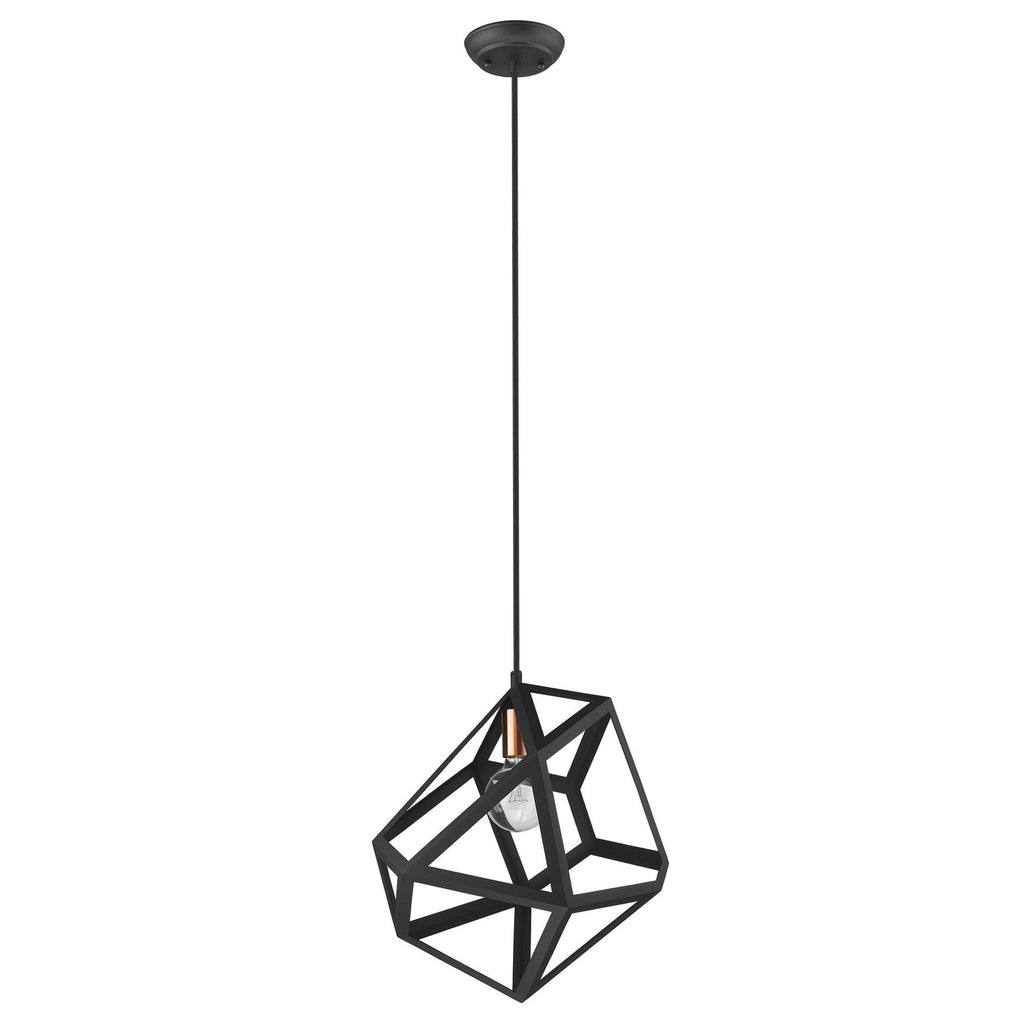 Hedron 1-Light Matte Black Pendant - 99fab 