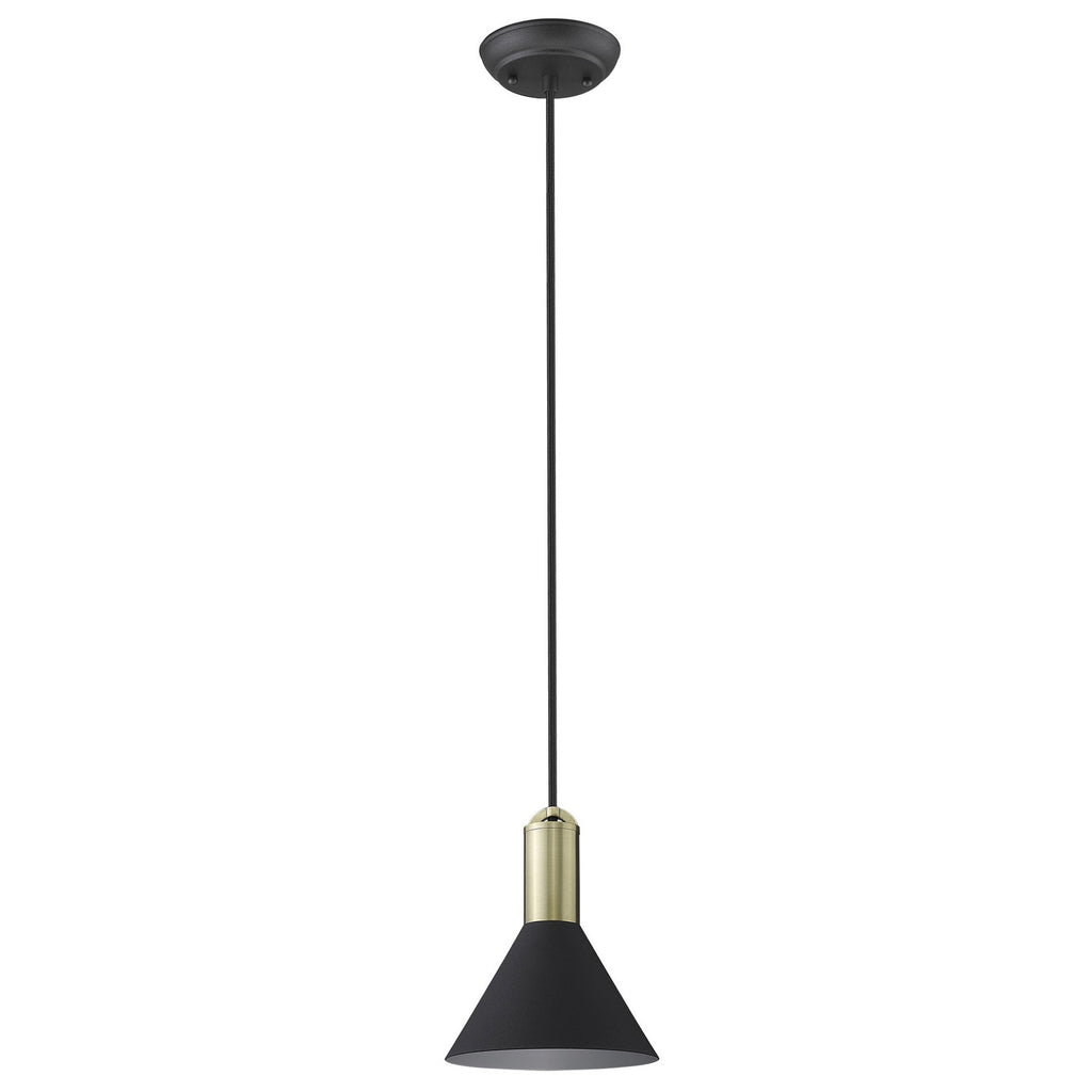 Matte Black and Gold Conical Pendant Hanging Light - 99fab 