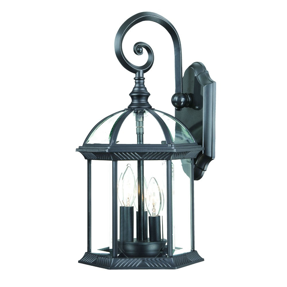 Three Light Matte Black Eastern Lantern Wall Light - 99fab 