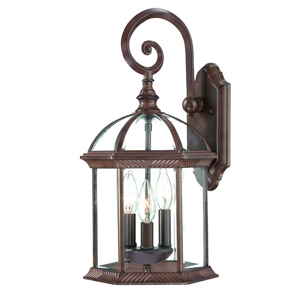 Three Light Dark Brown Eastern Lantern Wall Light - 99fab 