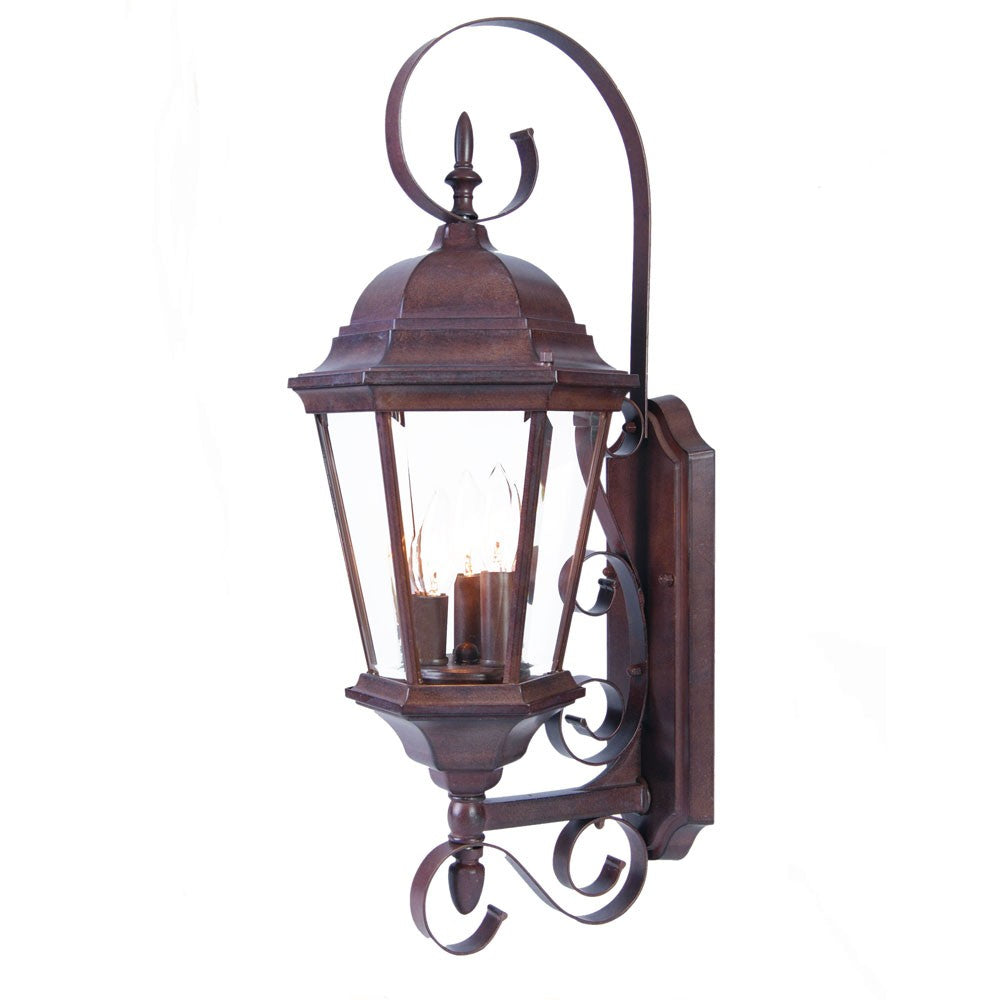 Three Light Dark Brown Swing Arm Lantern Wall Light - 99fab 