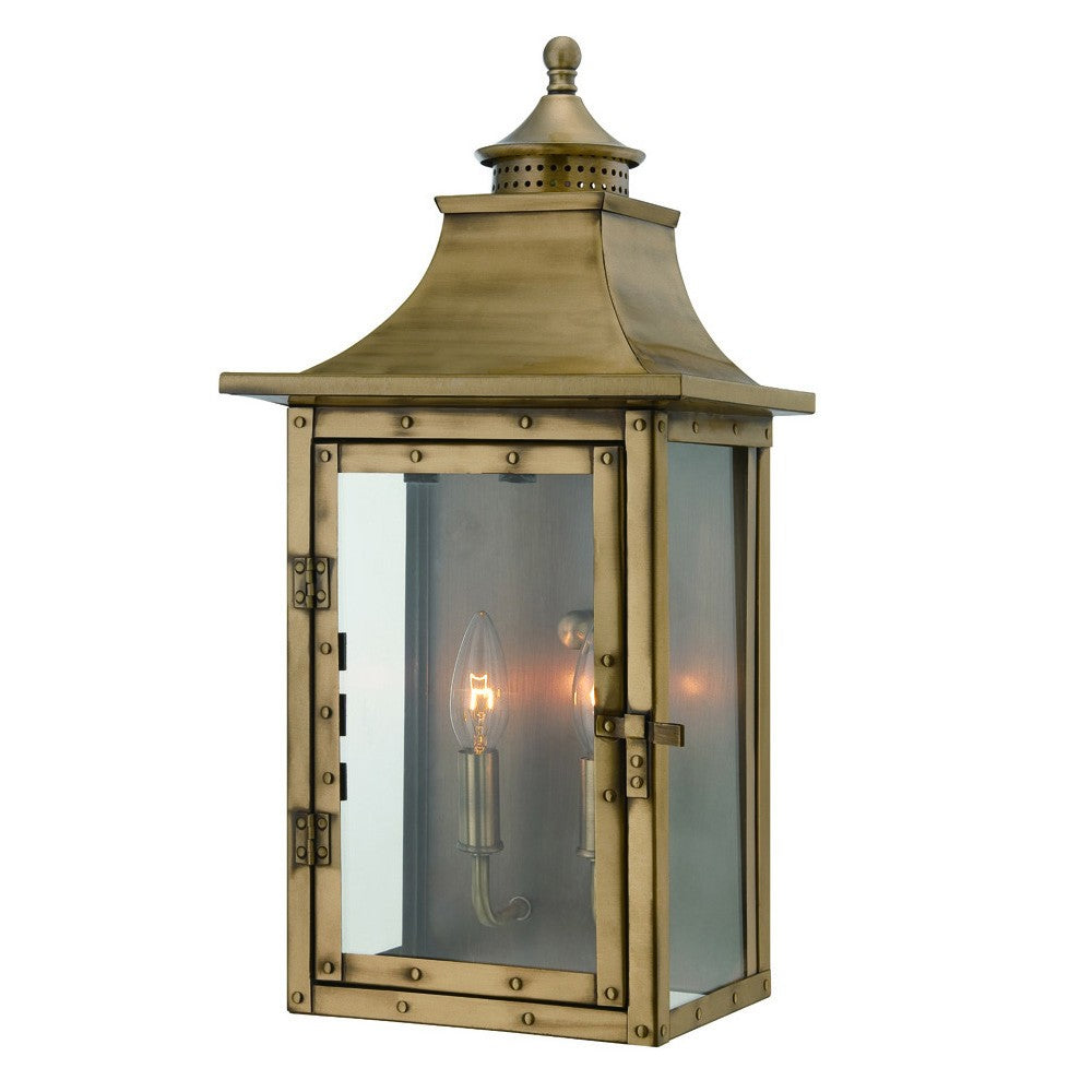 St. Charles 2-Light Aged Brass Wall Light - 99fab 