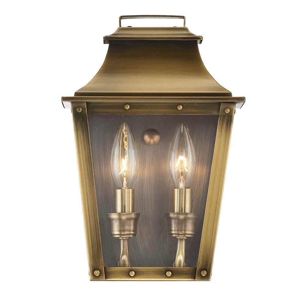 Coventry 2-Light Aged Brass Pocket Wall Light - 99fab 