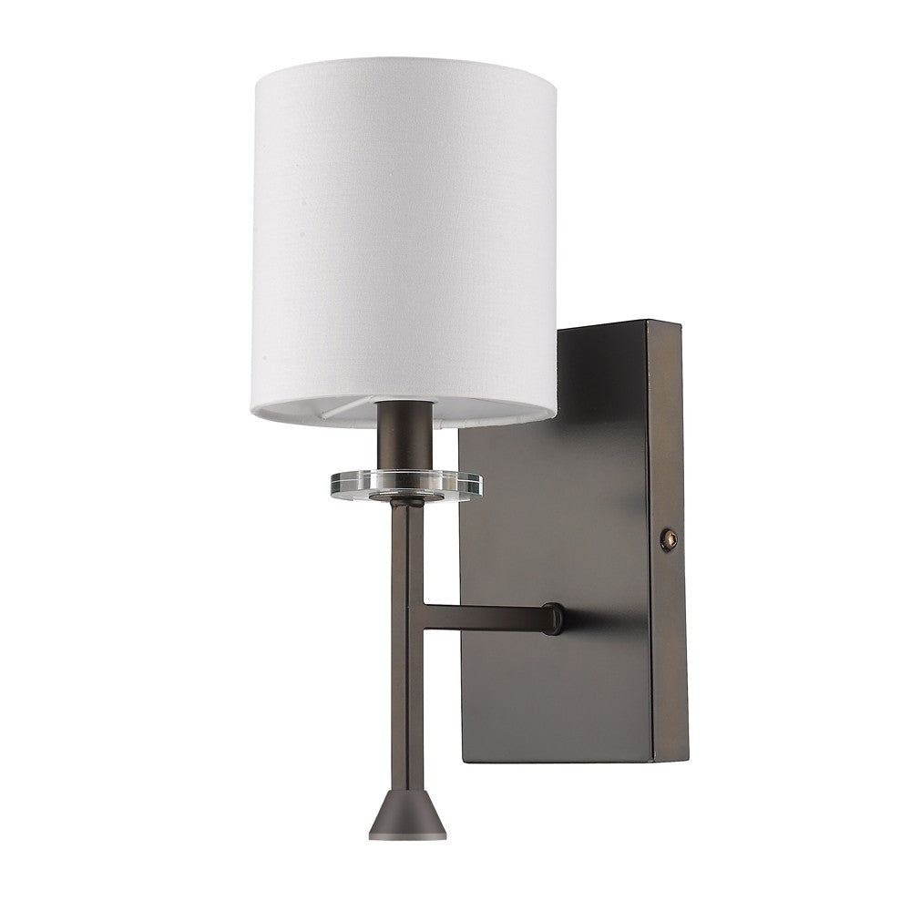 Minimalist Bronze Wall Sconce with Fabric Shade - 99fab 