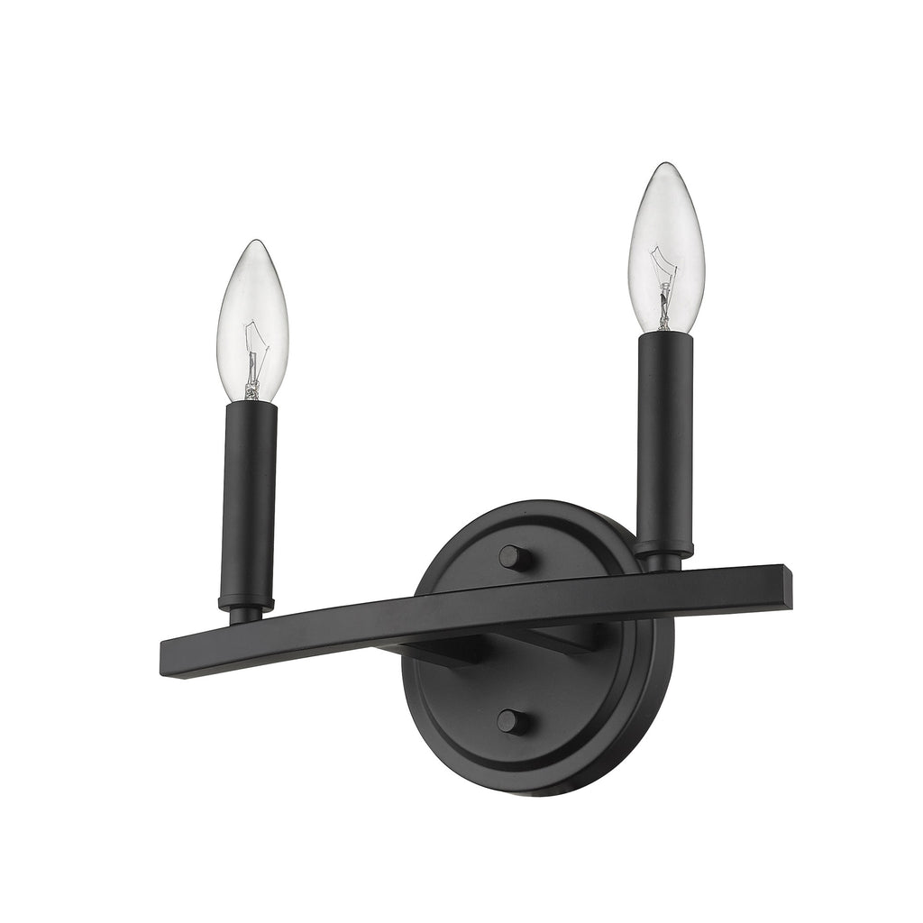 Two Light Matte Black Wall Sconce - 99fab 