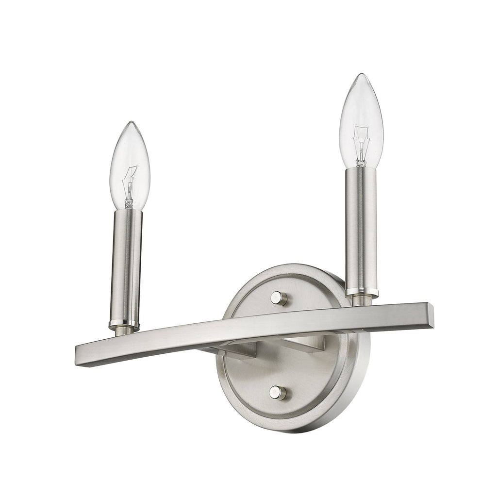 Two Light Silver Wall Sconce - 99fab 