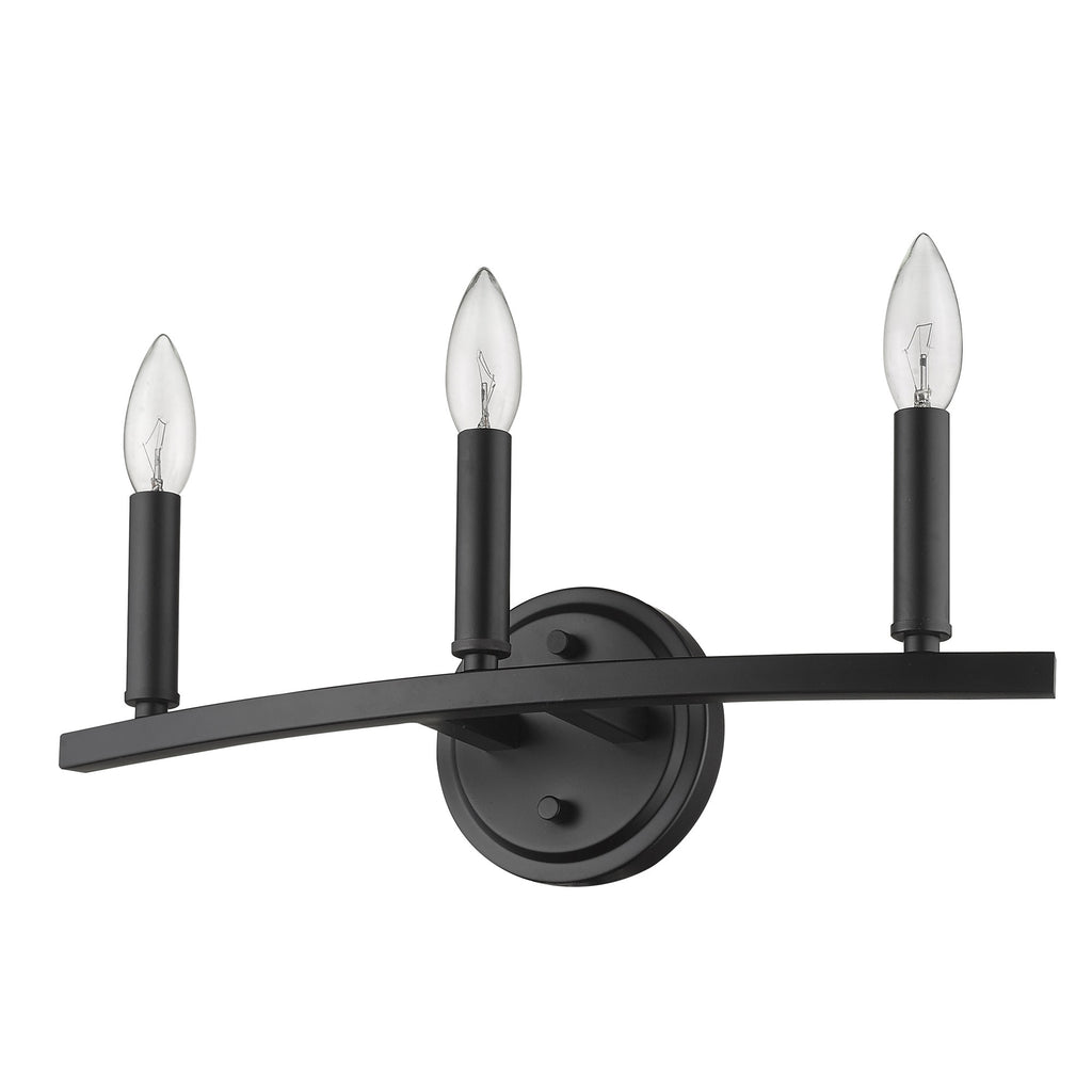 Three Light Matte Black Wall Sconce - 99fab 