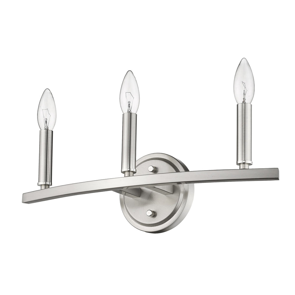 Three Light Silver Wall Sconce - 99fab 