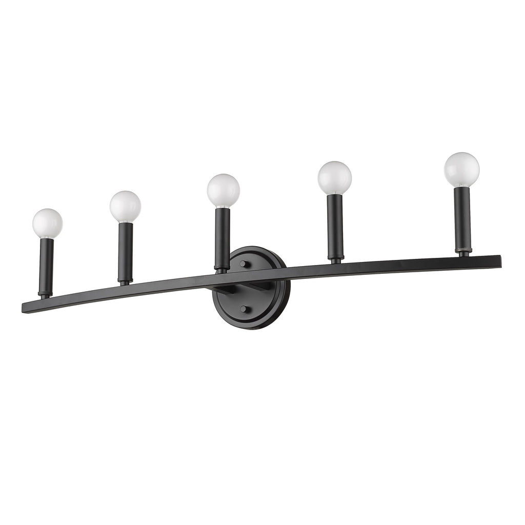 Sawyer 5-Light Matte Black Vanity - 99fab 