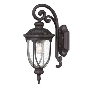 Black Cast Aluminum Glass Lantern Wall Sconce