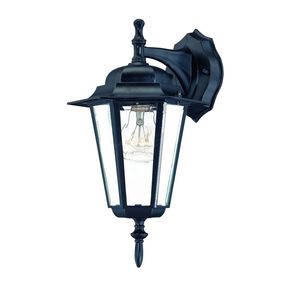 Matte Black Glass Hanging Lantern Wall Light - 99fab 