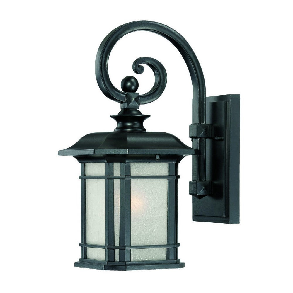 Matte Black Frosted Linen Glass Lantern Wall Light - 99fab 