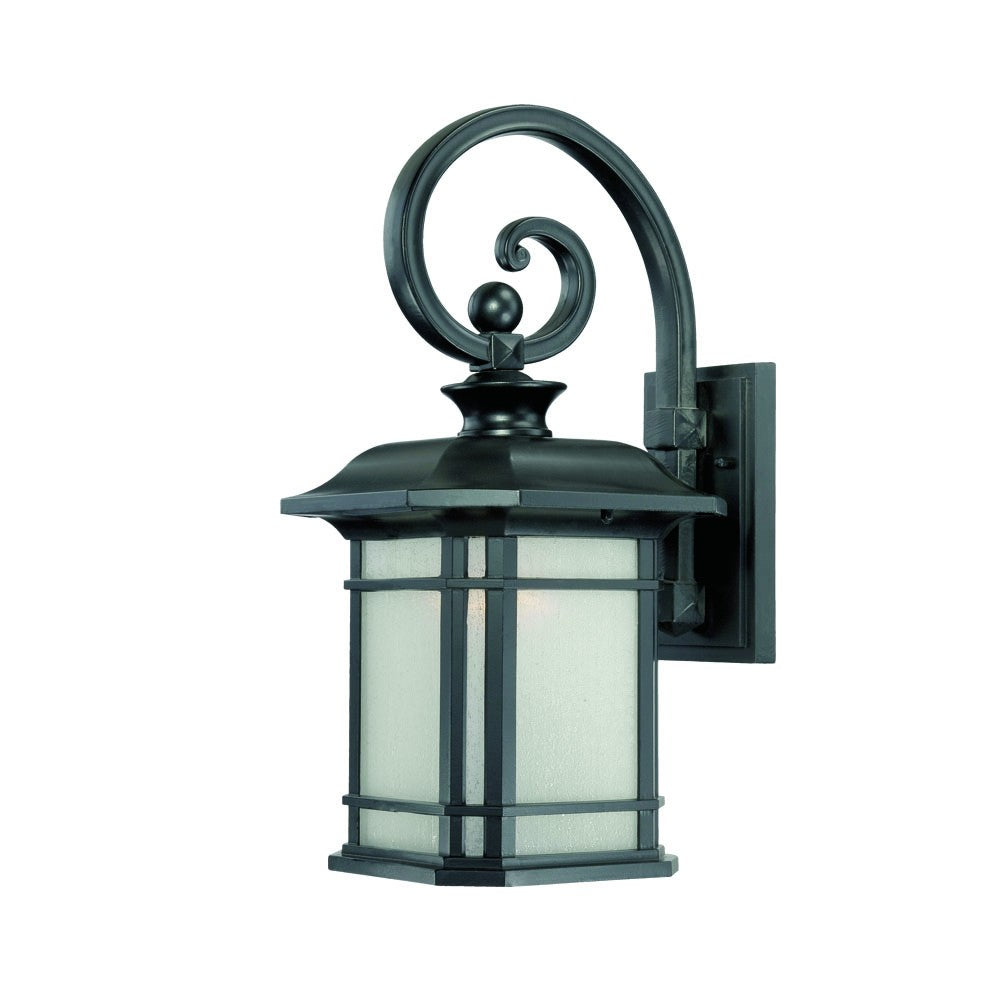 XL Matte Black Frosted Linen Glass Lantern Wall Light - 99fab 